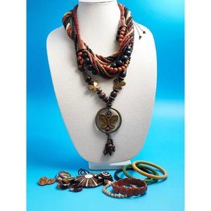 Lot of Wooden Bead Necklaces/ Bracelets/Earrings